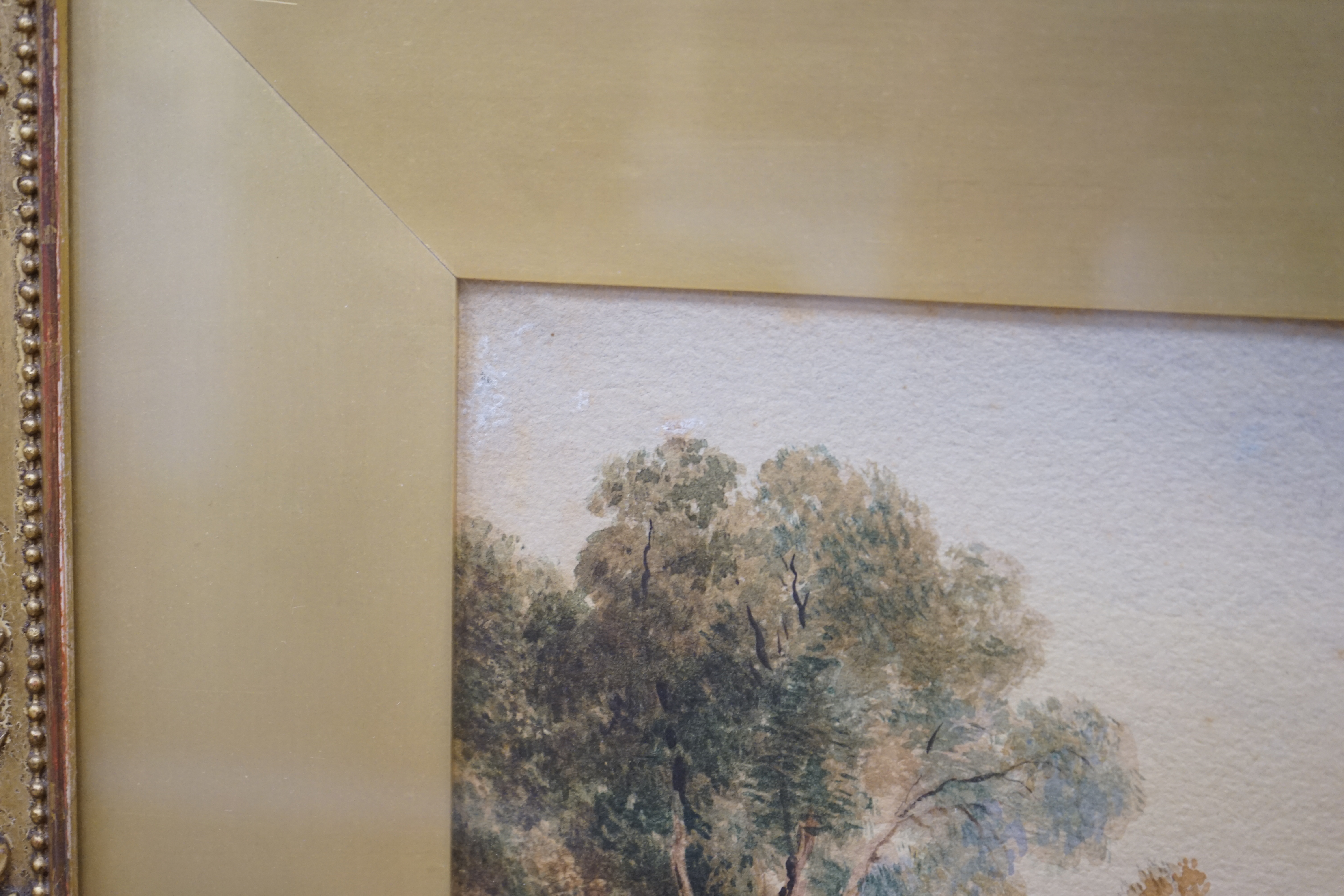 Copley Fielding (1787-1855), watercolour, Pastoral landscape with cattle, signed and dated 1809, 19 x 29cm, gilt framed. Condition - fair
